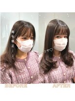 ラブクロムトーキョー オモテサンドウ(LOVECHROME OMOTESANDO)&nbsp;ショコラベージュメルティカラー縮毛矯正ストカールベビーバング