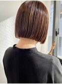 ぱつっとボブ/ミニボブ/オレンジブラウン/momo〇