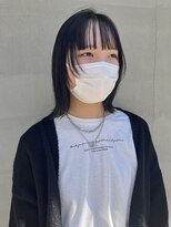 ヘアー アイス ルーチェ(HAIR ICI LUCE)&nbsp;顔周りカット　ボブウルフ　ブルーブラック　/中西