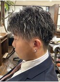 刈り上げマッシュ&ツイストスパイラル&ハイライトメッシュ