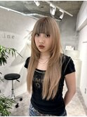 ベージュカラー×インナーカラー ローライト