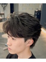 バース 梅田中崎町店(BIRTH)&nbsp;韓国へアカルマパーマワックスなしセンターパート黒髪ウルフ