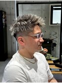 MEN'S/ツイスパ×メッシュ×フェード/短髪/ハイトーン