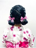 裏編みこみツインお団子