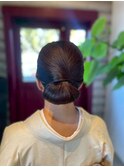 和装ヘアセットまとめ髪大人シニヨンお団子ヘア