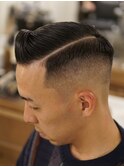 サイドパートスキンフェードカットシェービング吉祥寺理容室