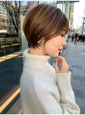 【石田勇士郎】デザインカラー厚めバングローライトスリークボブ
