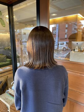 ヘア プロデュース キュオン(hair produce CUEON.) 切りっぱなし×グレージュ