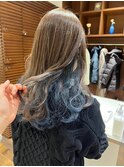 インナーカラー×ブルー×ツートーンカラー