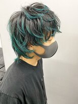 ジオラマ(DIORAMA)&nbsp;グリーン / ポイントカラー / デザインカラー / メンズカット