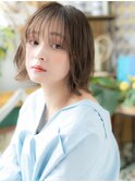★オンブレ透け感ハイライト外ハネボブウルフ20代30代40代★9