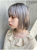＃グレイ＃グレージュ＃ボブ＃ハイトーンカラー＃ブリーチ