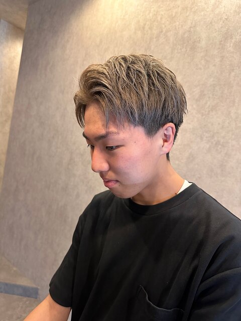 gray × men's cut
