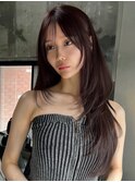 韓国ヘアーハッシュカットレイヤーカットグレージュブリーチ無し