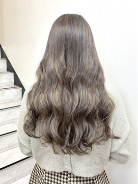 ソワバイアロマヘアー(soi by AROMA hair) ウェーブロング/まろみカラー/ニュアンスカラー/グレージュ/仙台