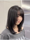 レイヤーカット×透明感カラー