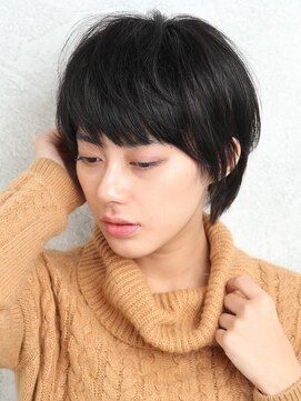 パティオン(PATIONN) 黒髪耳かけシルエットが綺麗なふんわり大人ショートスタイル☆