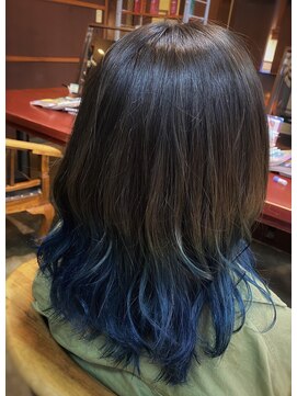 ルッカヘアー(LUCCA HAIR'S) 裾カラー×ブルー