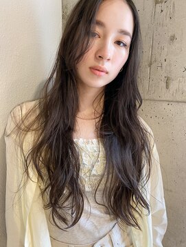 ルービック(Rubik's) ブリーチなし暗髪透明感カラー/ゆるふわデジタルパーマ