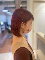 リコ エスト 上野店(lico est)&nbsp;パールピンク　耳掛けボブ　オン眉　暖色系