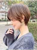 大人ガーリー/チョコレート×前髪/小顔ショート[立川]