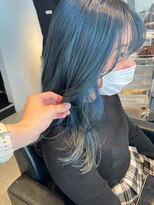 ヘアーエスクールシーユー 枚方T-SITE店(hair S.COEUR×Cu) ブリーチ×ブルーグレー