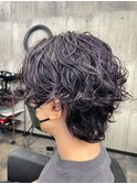 ハイライト バイオレット メンズ ツイストスパイラルパーマ