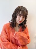 ミディアムニュアンスパーマ　ルーズパーマ　ニュアンスカール