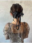 金箔に合わせたヘアセット