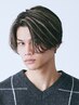 【センターパートと相性抜群】メンズカット+ハイライト ￥15000