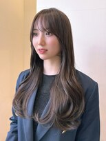 バイオレット 栄店(Violet)&nbsp;ブリーチなし内巻きロングレイヤーカット小顔前髪フルバング