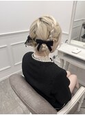 【ヘアメ】バレエコア＊編み込みツインお団子＊新井