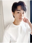 前髪パーマナチュラルヘアブルーブラック清潔感◎#03mf0609