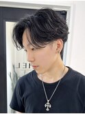 三重桑名ニュアンスパーマフェザーパーマ緩めセンターパートヘア