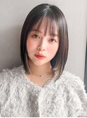 デジタルパーマ艶感アプリコットオレンジモテ髪サイドバング
