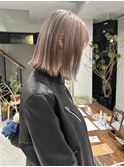 ペールピンクダブルカラーボブ暖色系春カラー星