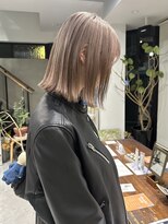 ヘアー アイス ルーチェ(HAIR ICI LUCE)&nbsp;ペールピンク/ダブルカラー/ボブ/星