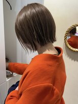 ローヴ 梅田(L'aube)&nbsp;切りっぱなしボブ　髪質改善　オリーブベージュ　グレージュ