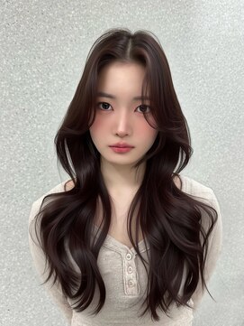 天神美容室 韓国レイヤーカットハッシュカットグレージュ