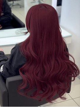 ネハス 名古屋栄店(nehus.) ワインレッドバーガンディブリーチなしダブルカラーレイヤー