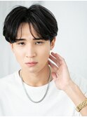 ビジネス重め黒髪クロップ短髪リクルートフェザーマッシュI草加