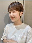 前髪ピンクベージュマチルダボブ【錦糸町/ショート】