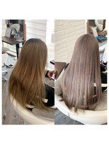クラン ヘアーアンドスタジオ(CLAN hair & studio)&nbsp;ハイトーンエクステブリーチインナーミルクティーベージュ