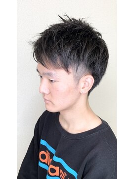 松本平太郎美容室 大宮店 メンズ×アップバングツーブロック/30代40代50代60代