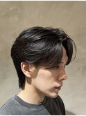 センターパートニュアンスパーマメンズカットカルマパーマ