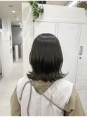 オリーブグレージュカラー/ボブウェーブ巻き