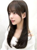 20代30代40代◎前髪パーマ韓国風巻きくすみベージュお団子ヘア