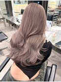 ラベンダーグレージュブルベ冬ブリーチダブルカラー