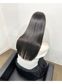 ブリーチなしカラー／髪質改善/ミルクティーベージュ/小顔へア