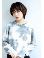 アボヘアー(Abo hair)&nbsp;大人かわいいひし形束感ショート×ダークブラウン20代30代40代